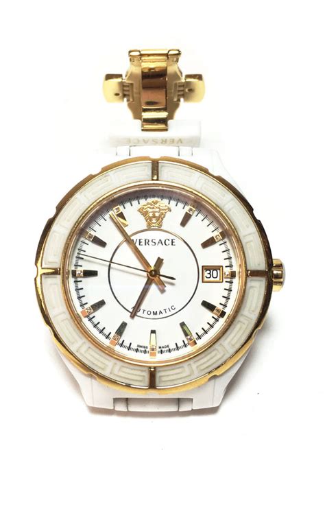 versace white ceramic diamond watch